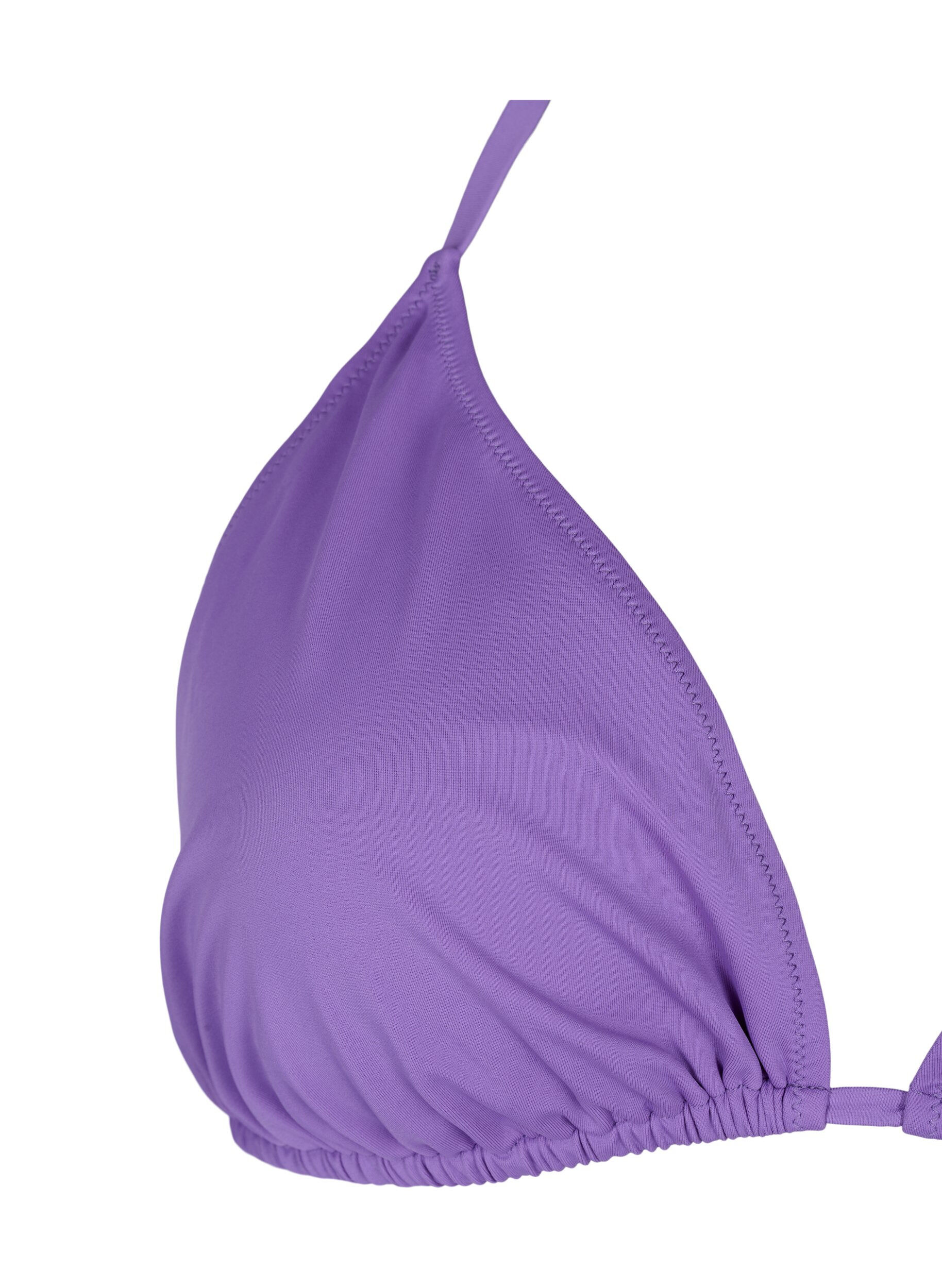 Zizzifashion Solid color triangle bikini top, Purple, Packshot image number 2