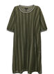 Midi dress with openwork pattern and short sleeves, Green, Packshot image number 0