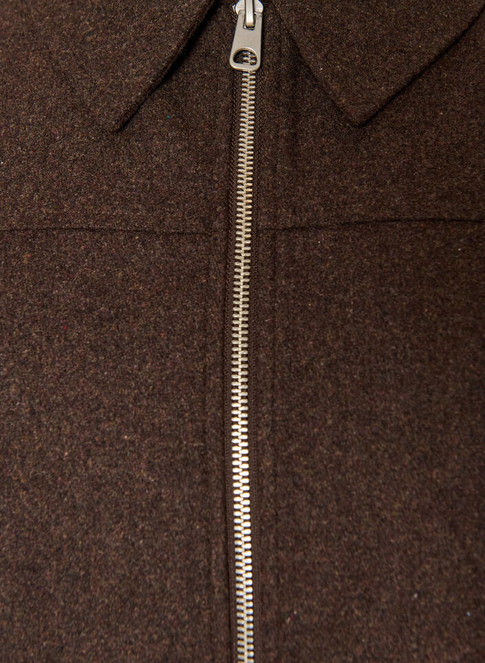 Short jacket with shirt collar and zip, Brown, Packshot image number 2