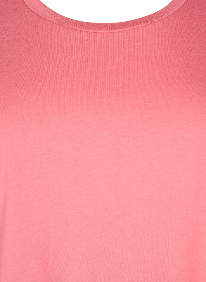 Short sleeve cotton blend T-shirt, Rose, Packshot image number 2