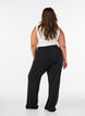 High-waisted wide-leg jersey trousers, Black, Model image number 2