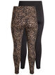 2-pack long leggings with a regular waist, Black, Packshot image number 1