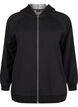Sweat cardigan with a hood and pockets, Black, Packshot image number 0
