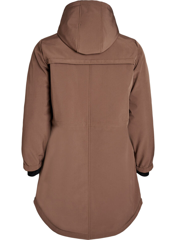 Water-repellent softshell jacket with quilted lining, Brown, Packshot image number 1