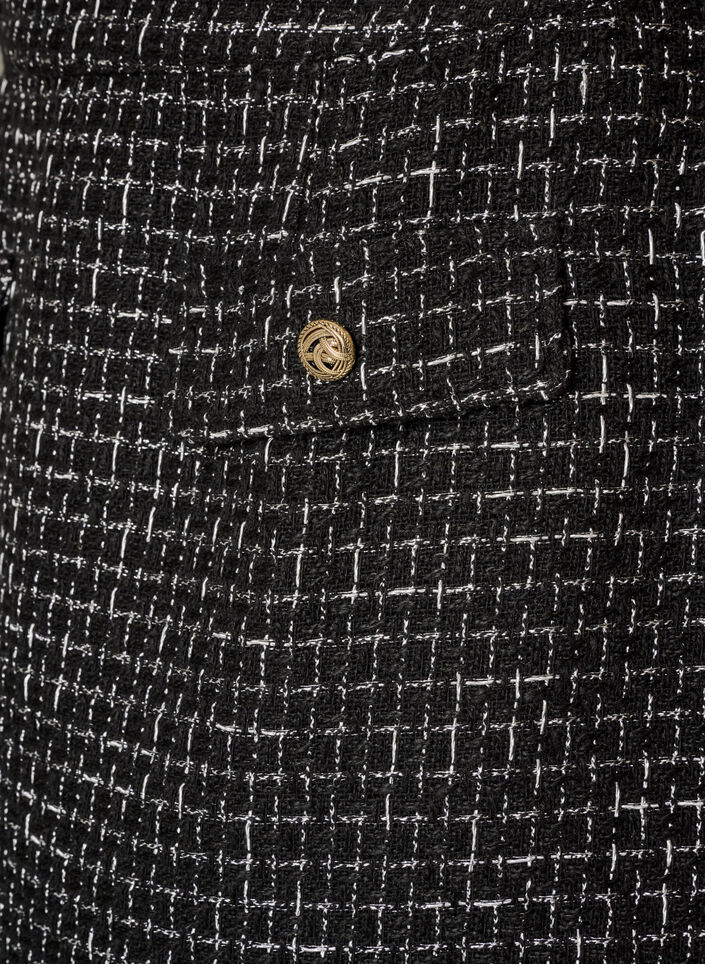 Short boucl&eacute; skirt, Black, Packshot image number 2