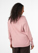 Knitted blouse with a round neck, Rose, Model image number 2