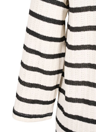 Striped cardigan with tie-string, Sand Black Stripe, Packshot image number 3