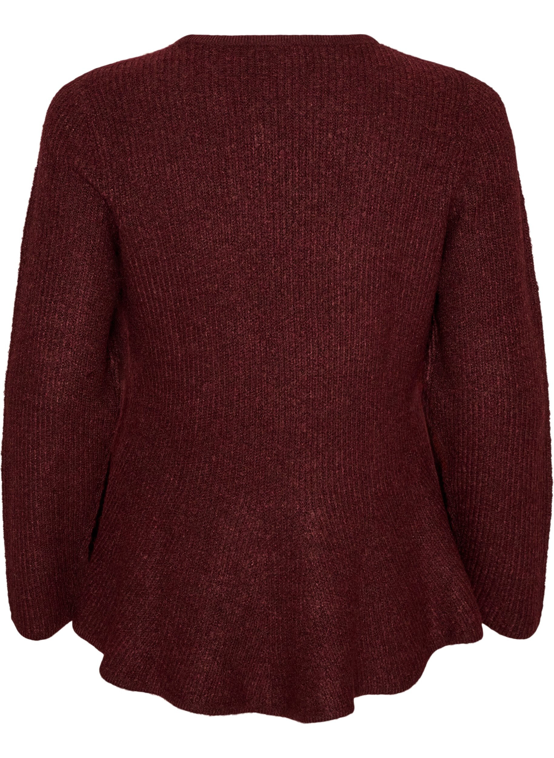 ZizzifashionA-line knitted blouse, Red, Packshot image number 1