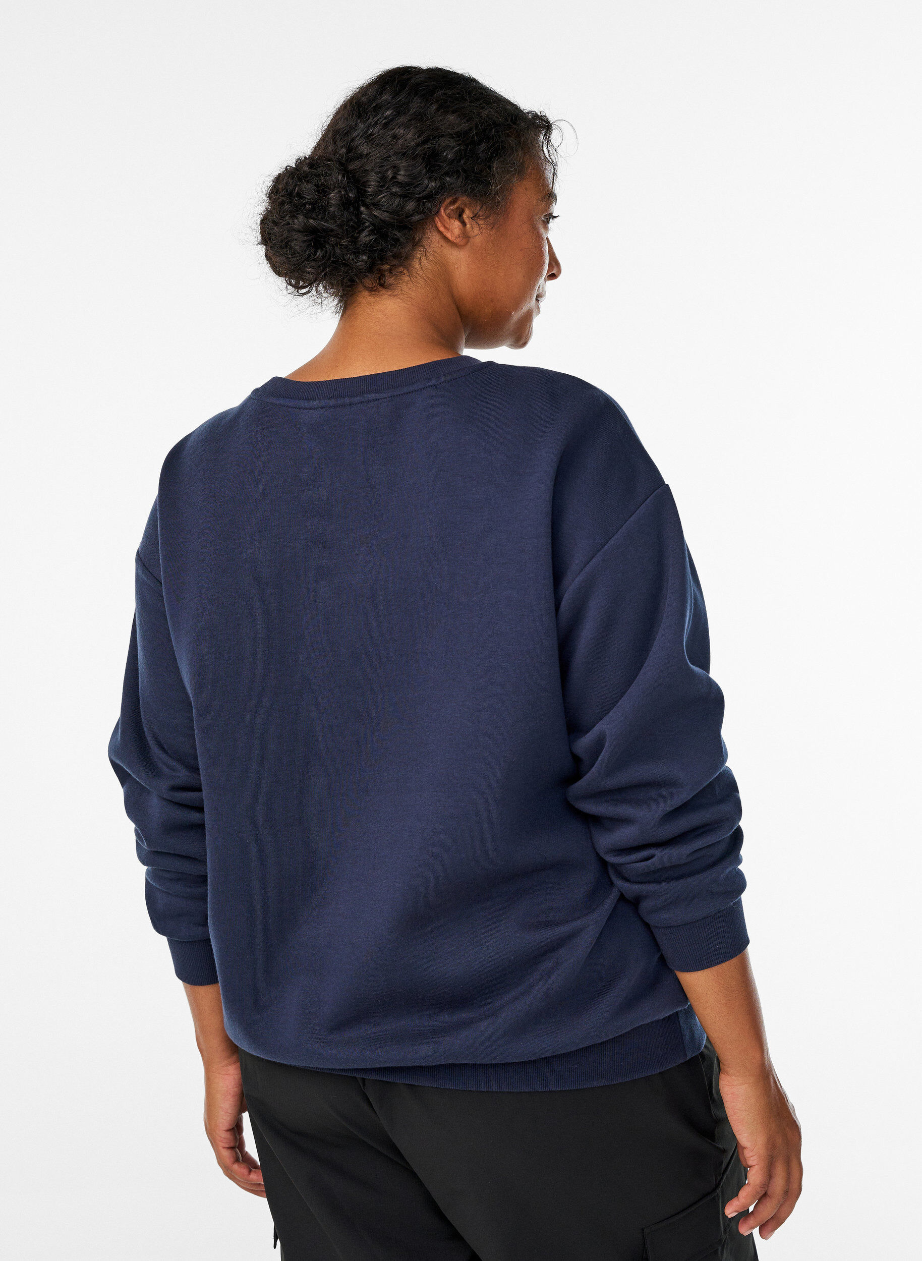 Zizzifashion Sweatshirt with statement detail, Blue, Model image number 2