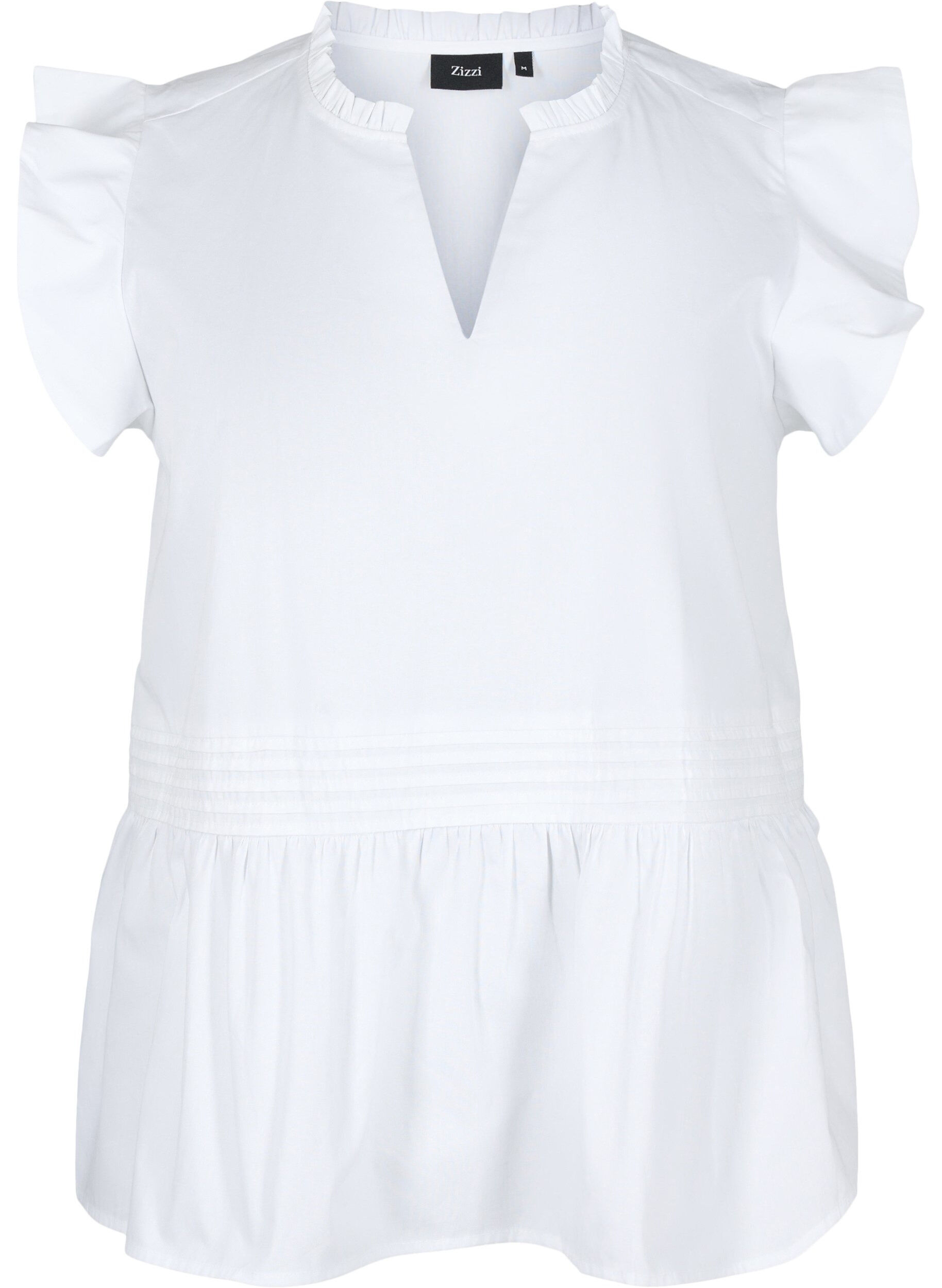 Sleeveless top with pin-tuck and ruffle details