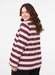 Long-sleeved polo shirt with wide stripes, Brown, Model image number 2