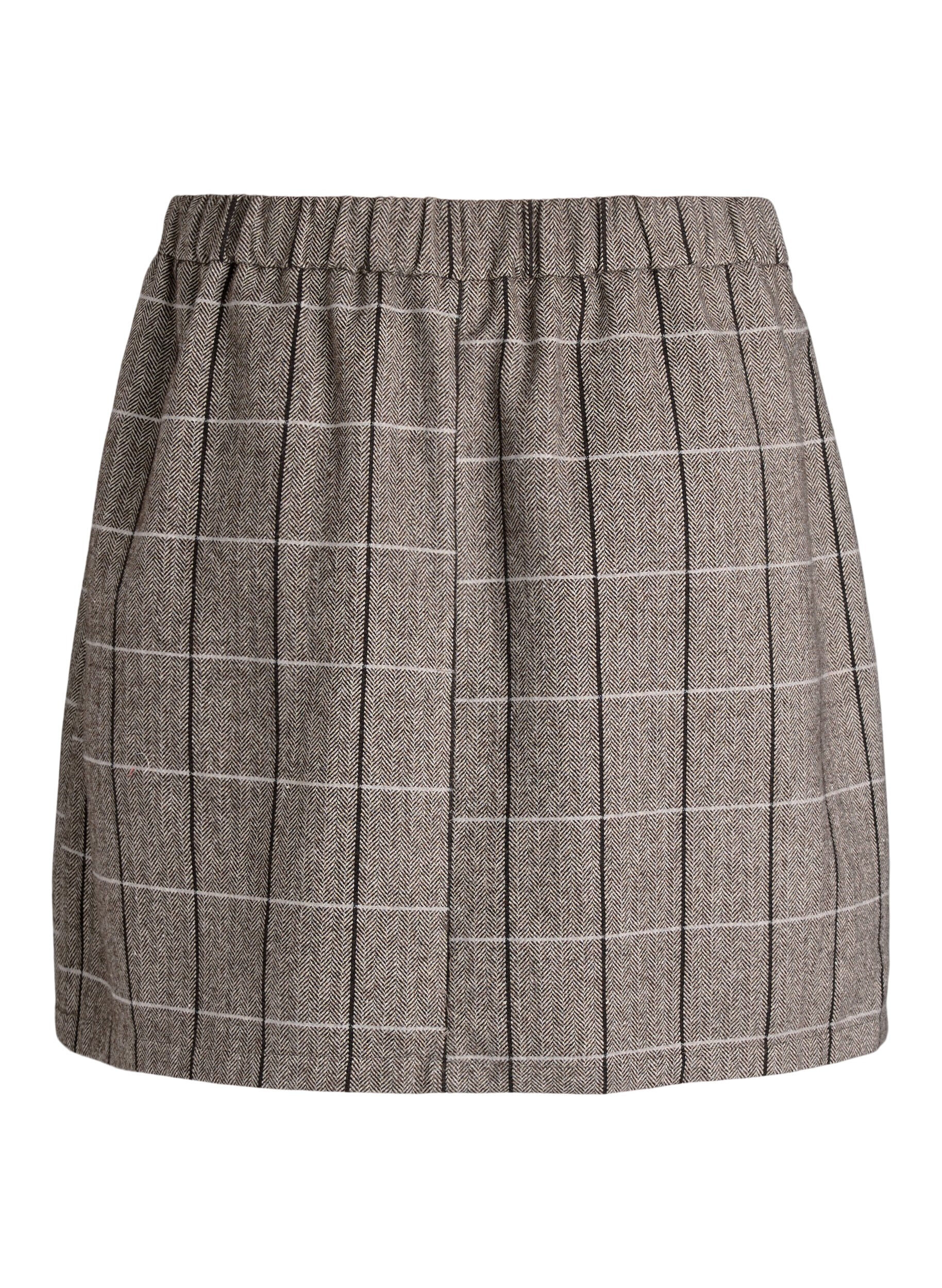 Zizzifashion Checked skirt, Brown, Packshot image number 1