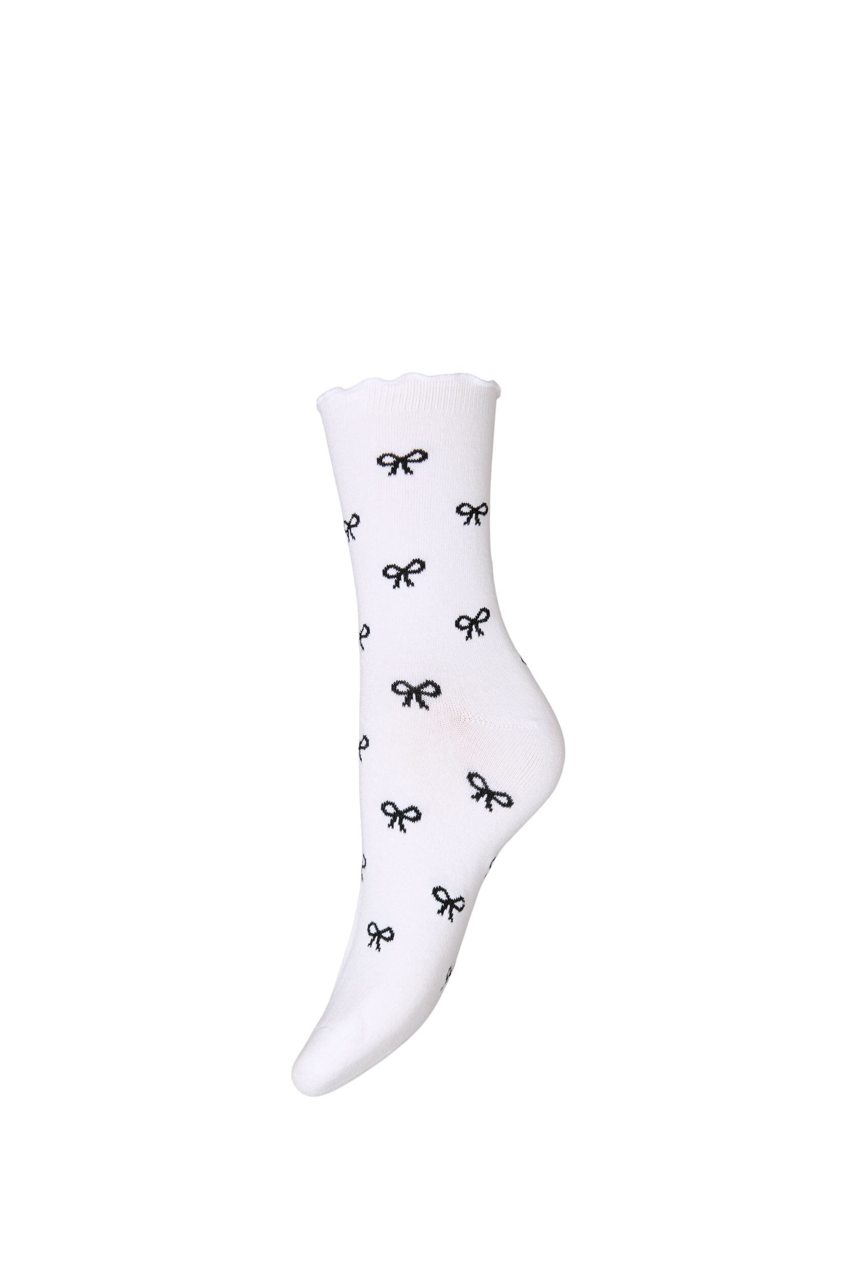 Zizzifashion Cotton socks with patterns, White, Packshot image number 0