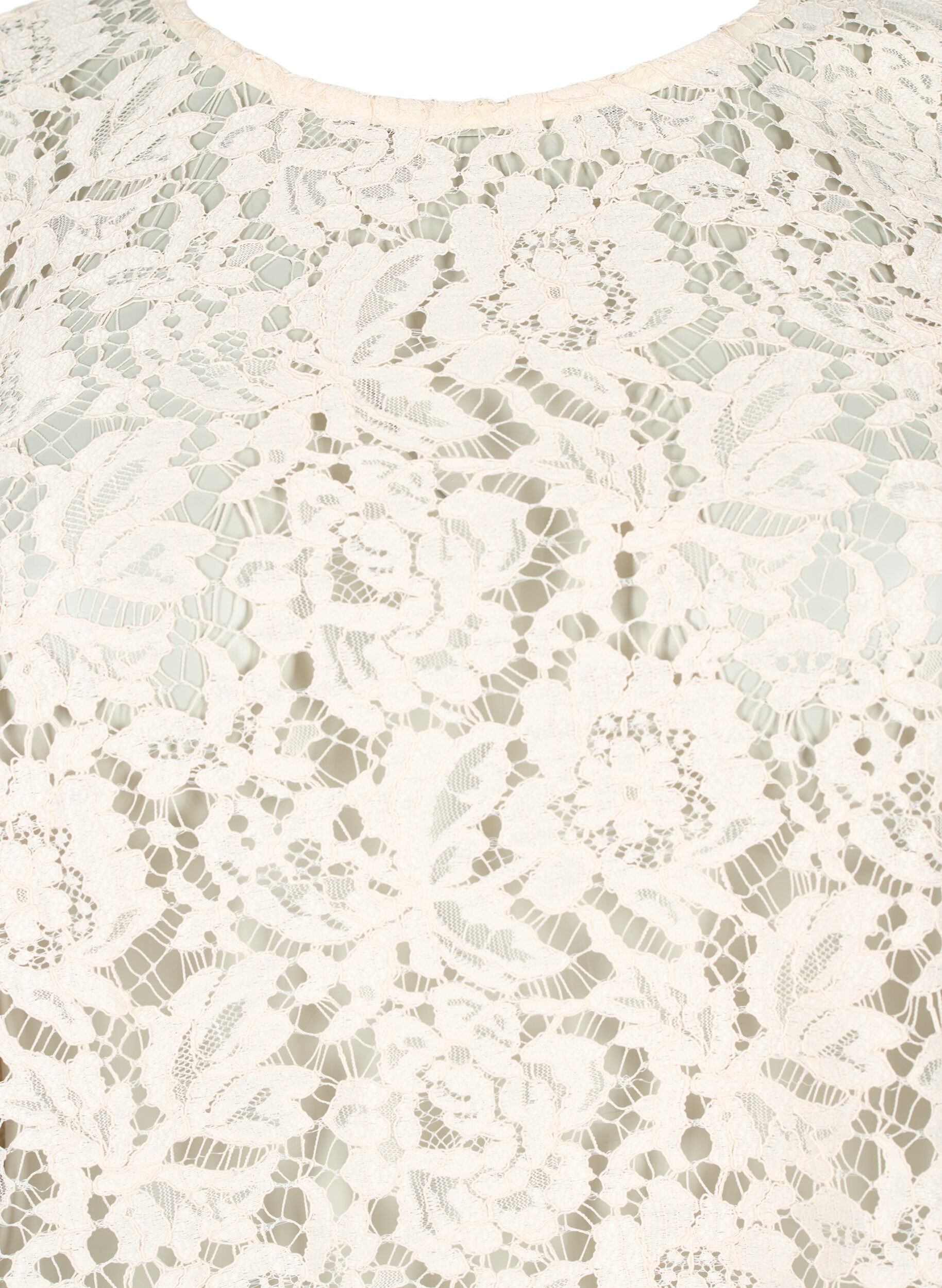 Zizzifashion FLASH - Long sleeve lace blouse, Birch, Packshot image number 2