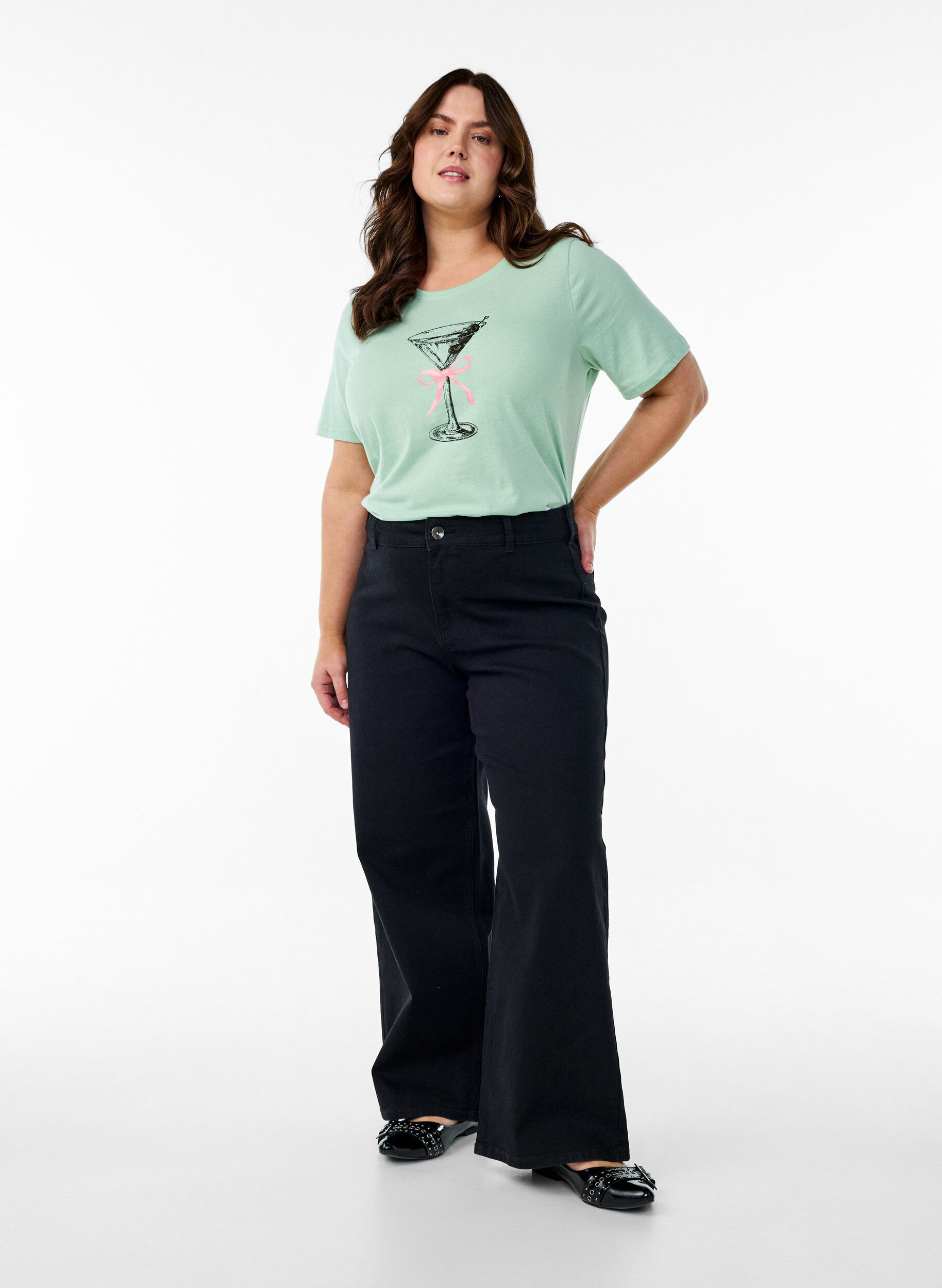 Zizzifashion FLASH - T-shirt with motif, Green, Model image number 1