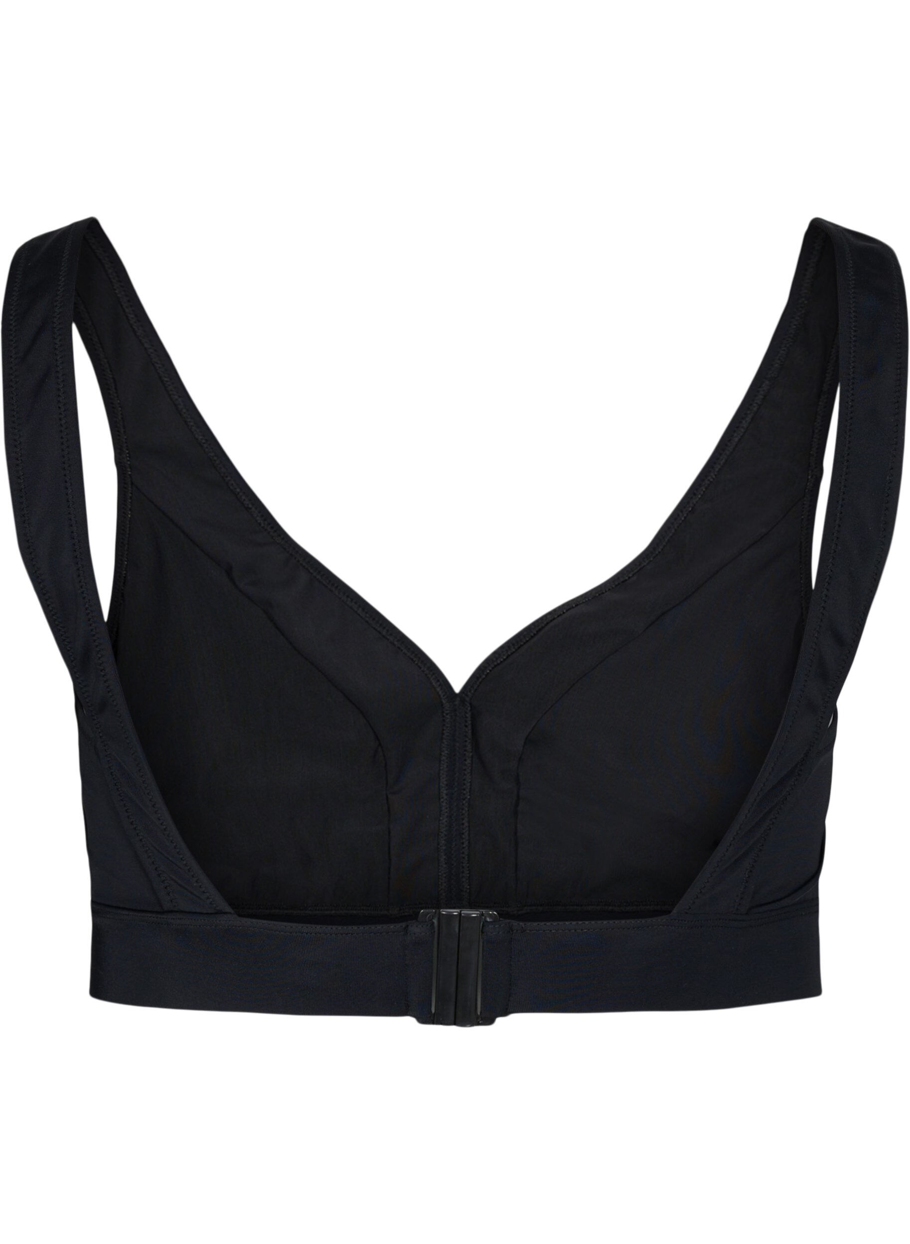 Zizzifashion V-neck bikini top, Black, Packshot image number 1