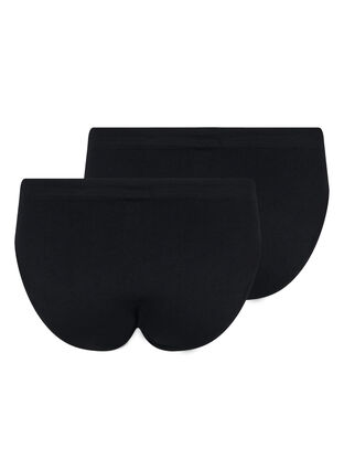 2-pack regular waist knickers, Black/Black, Packshot image number 1