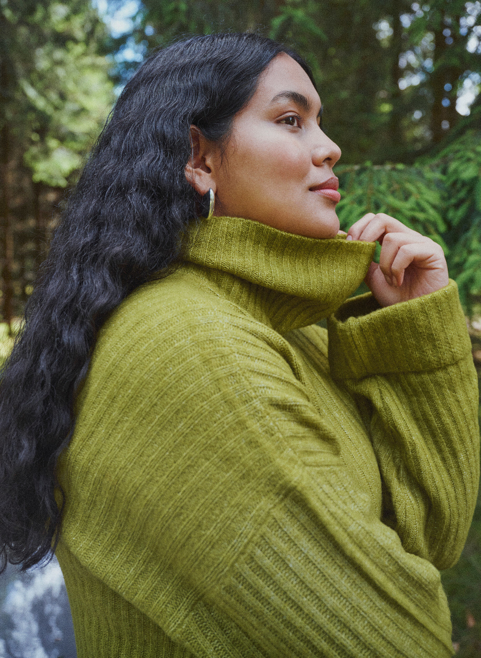 ZizzifashionKnitted top with turtleneck, Green, Image image number 0