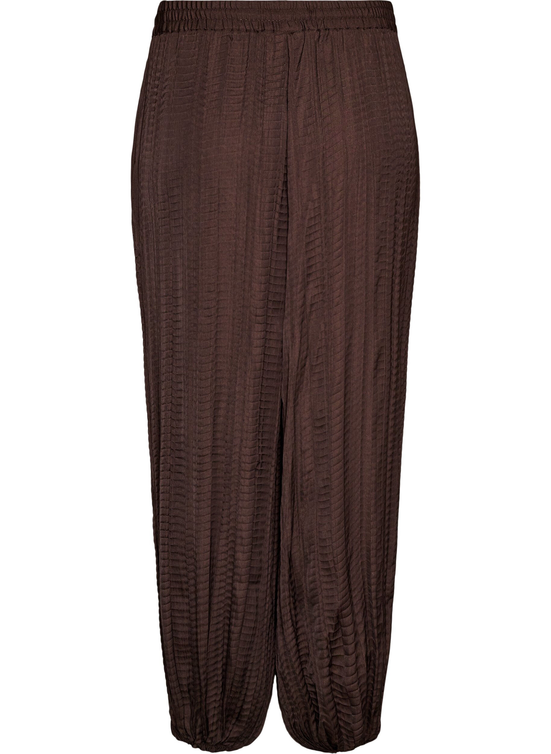 ZizzifashionBalloon trousers with texture and an elasticated waist, Brown, Packshot image number 1