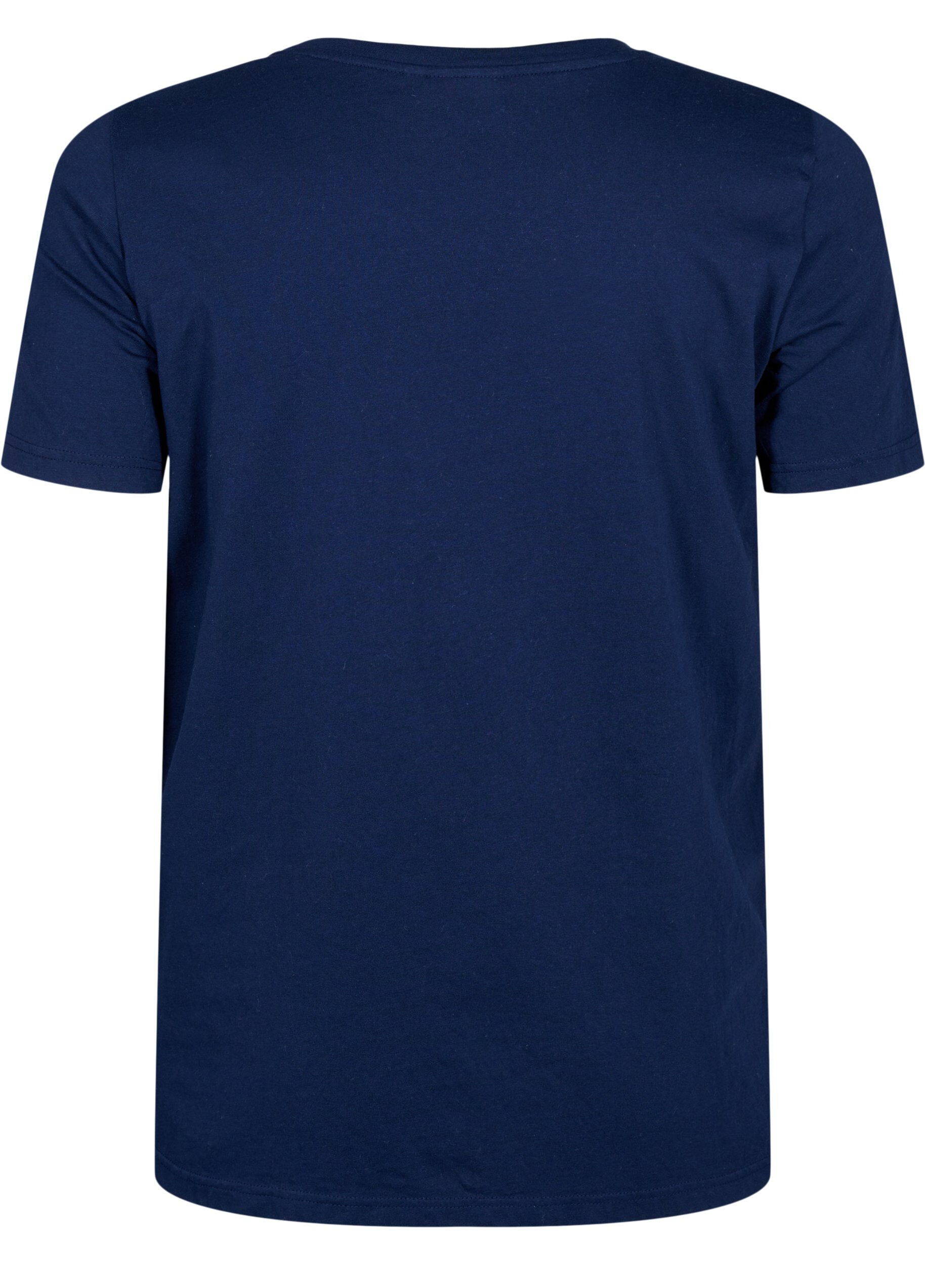 Zizzifashion Christmas t-shirts in 100% cotton, Navy B. w. LetItSnow, Packshot image number 1