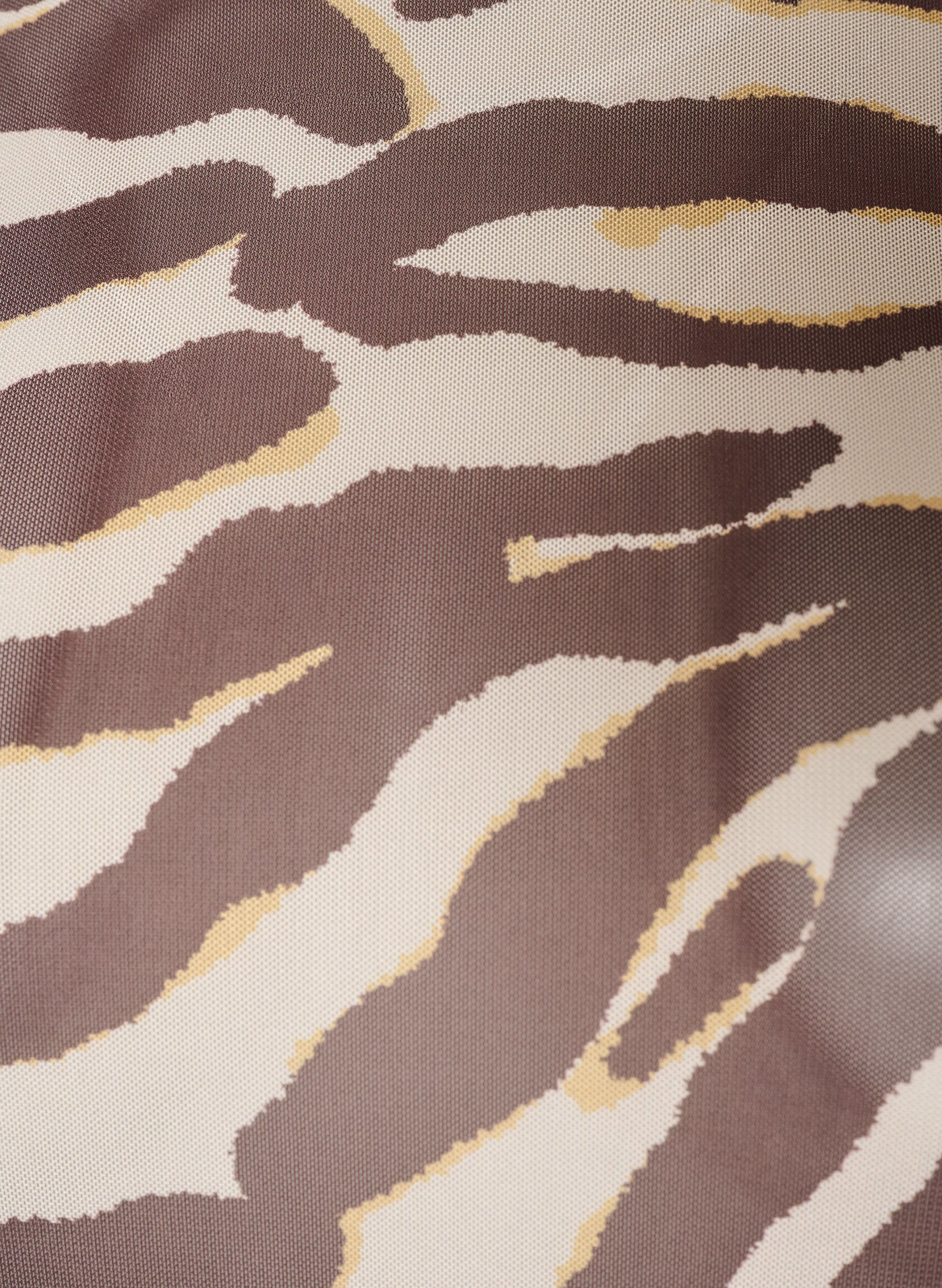 ZizzifashionMesh blouse with print, Brown, Packshot image number 2