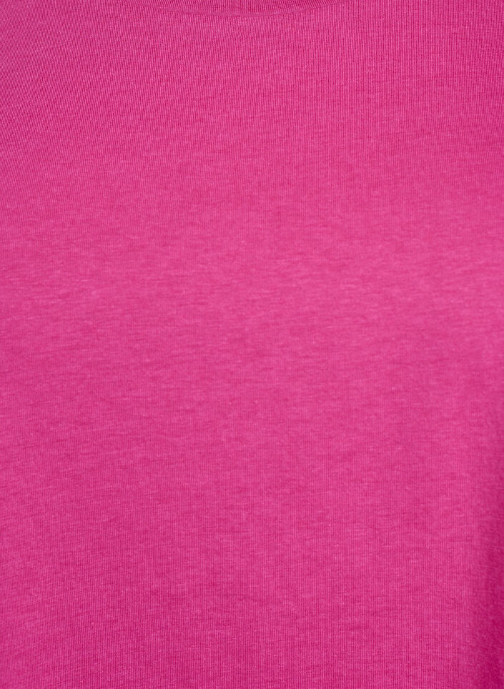 Short-sleeved cotton blend t-shirt, Rose, Packshot image number 2