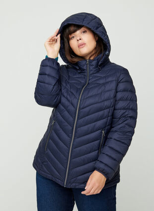 Short, quilted, lightweight jacket, Night Sky, Model image number 2