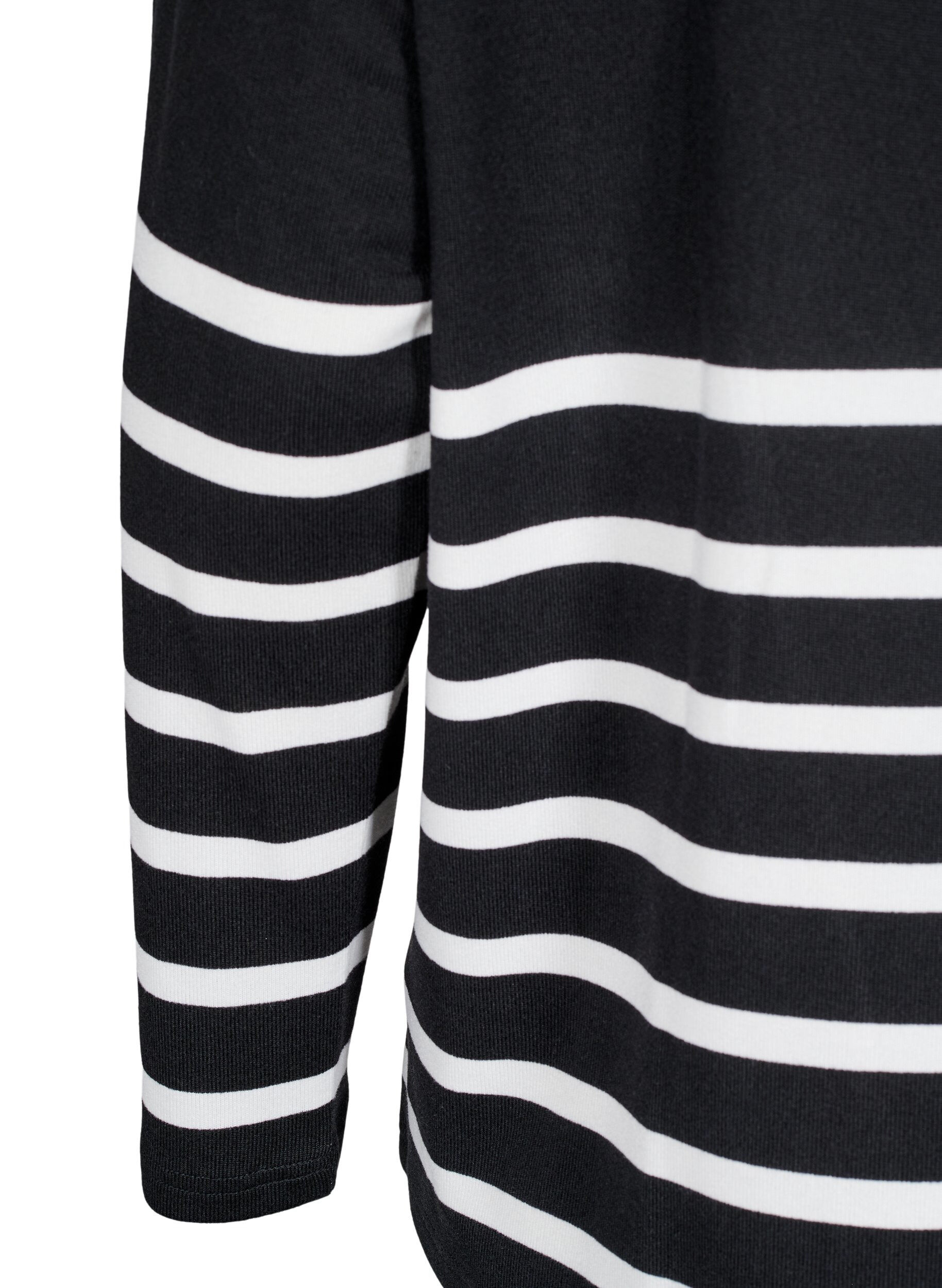 Zizzifashion Blouse with a high neck and long sleeves, Black, Packshot image number 3