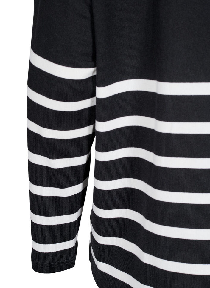 High neck, long-sleeved blouse, Black, Packshot image number 3