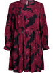 Viscose dress with print and long sleeves, Dark Bordeaux, Packshot image number 0