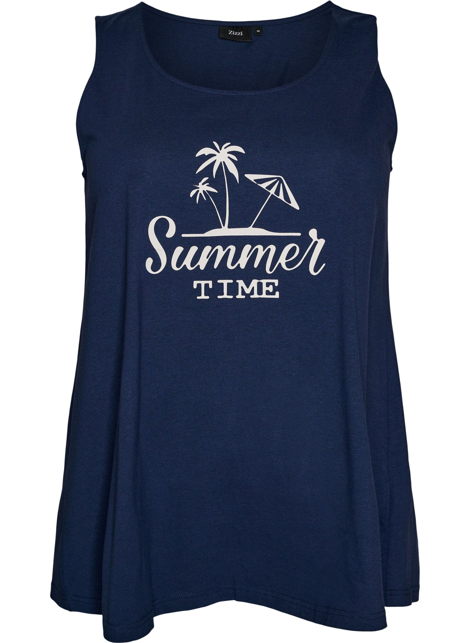 Zizzifashion Cotton top with a-shape, Blue, Packshot image number 0