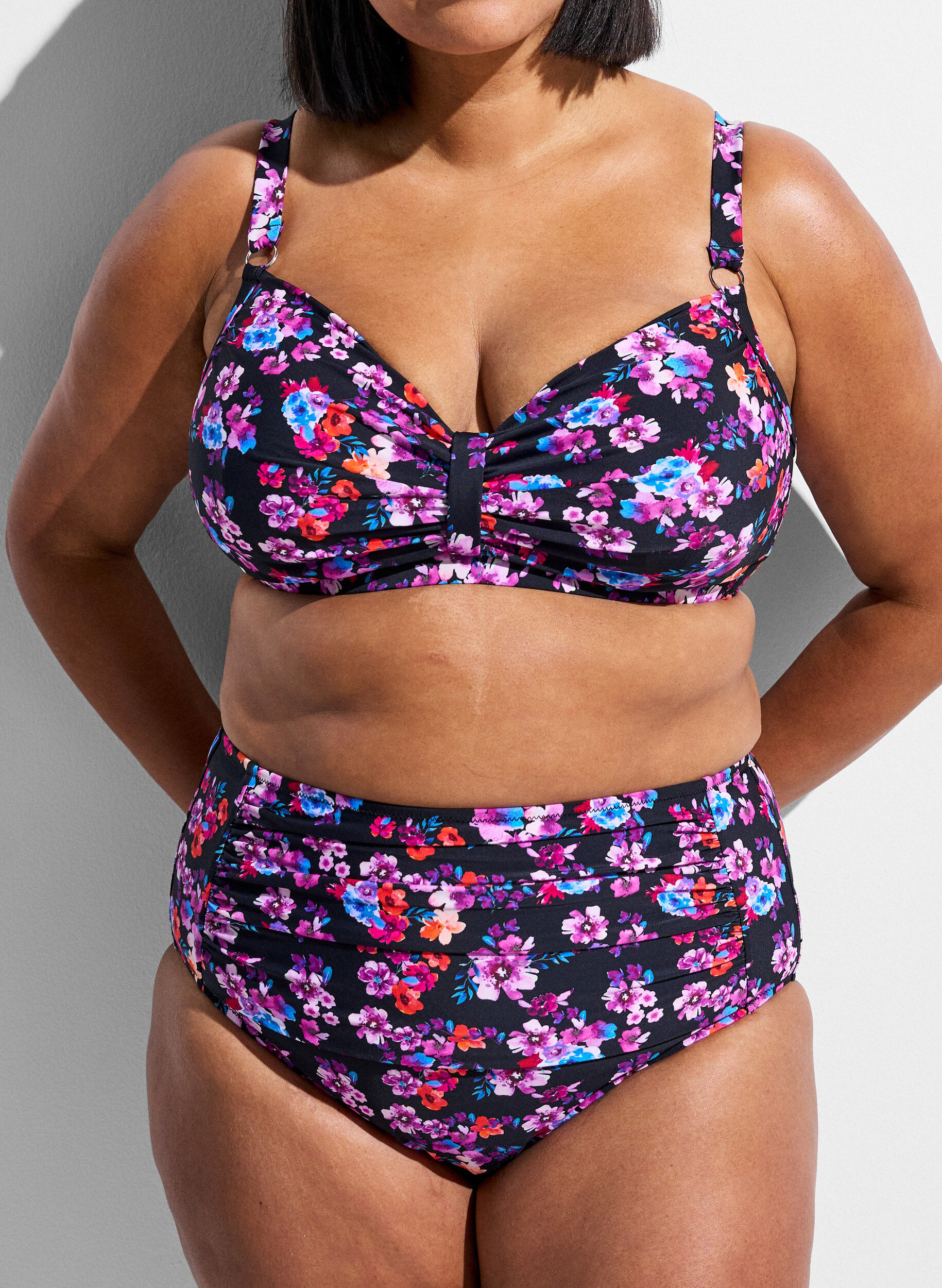 ZizzifashionUnderwire bikini bra with pattern, Purple, Model image number 3