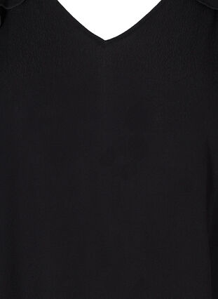 Viscose blouse with lace and 3/4 length sleeves, Black, Packshot image number 2