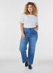 Straight jeans with a lightly distressed look, Light Blue, Model image number 0