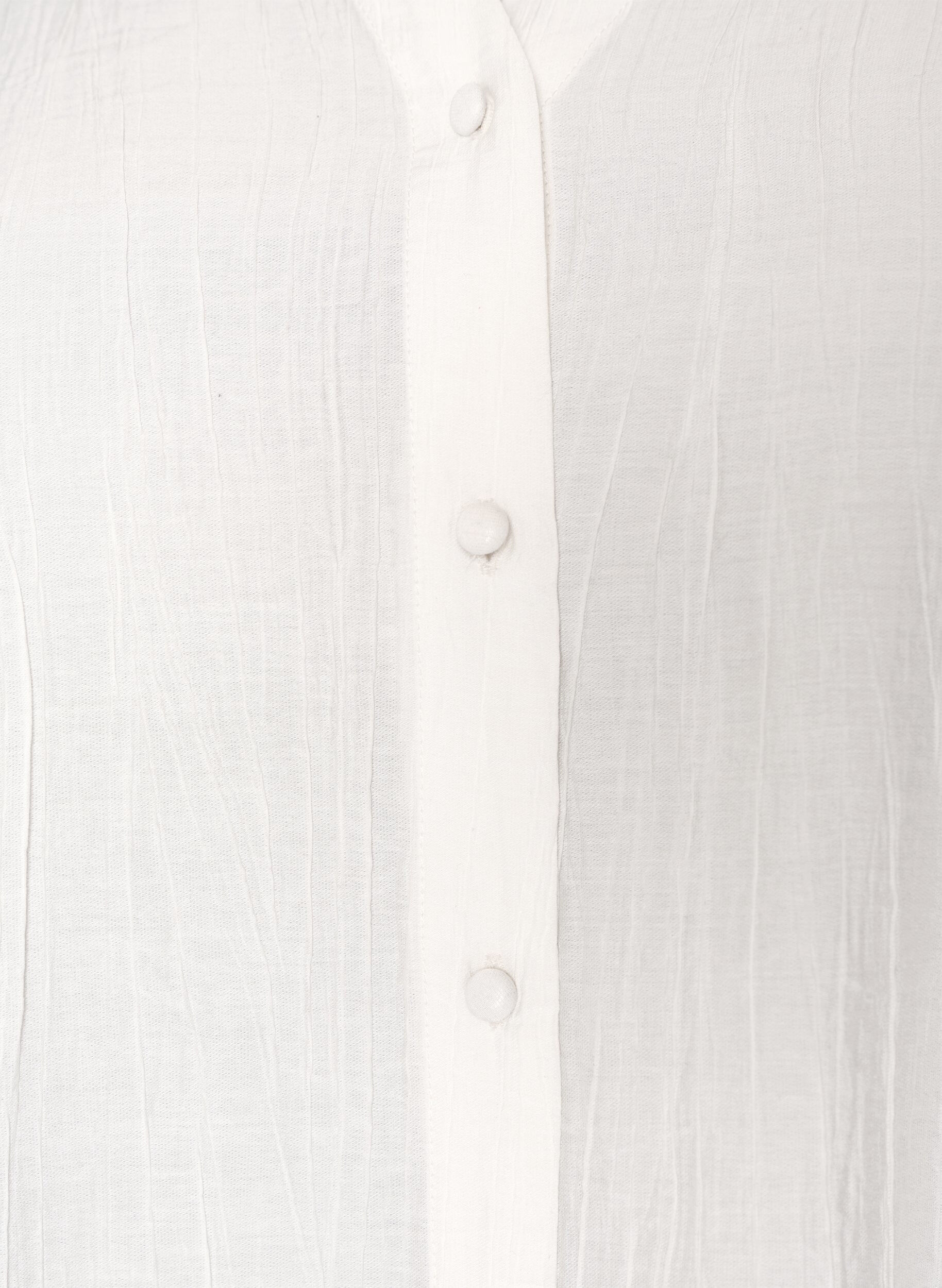 Zizzifashion Viscose blouse with buttons and texture, Vanilla, Packshot image number 2