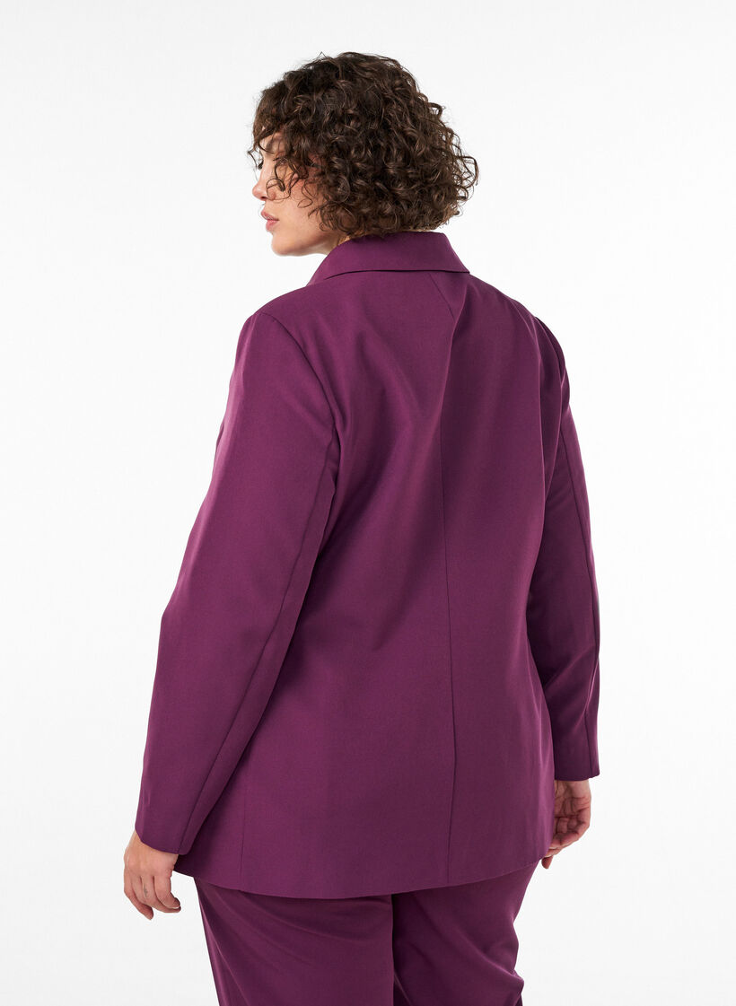 Classic blazer with button fastening, Purple, Model image number 2