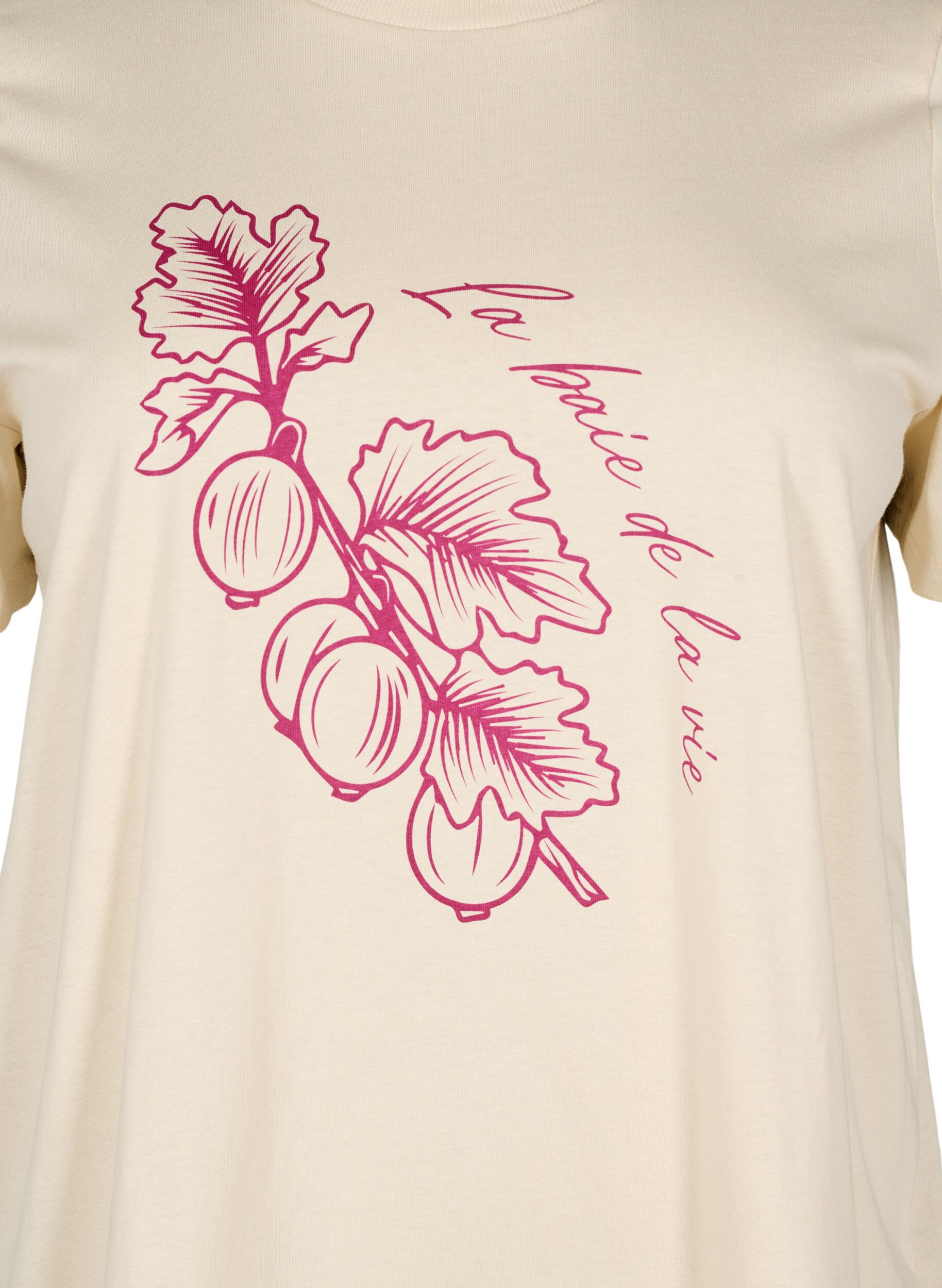 Zizzifashion Cotton T-shirt with print, Beige, Packshot image number 2