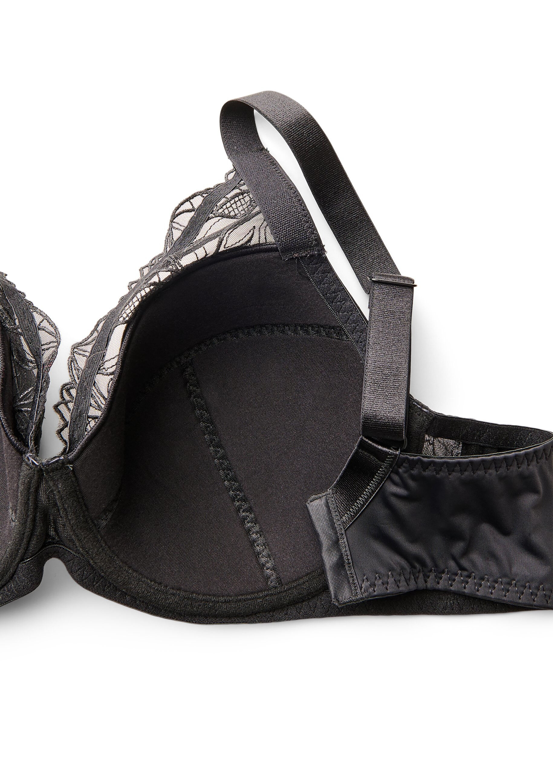 Zizzifashion Padded lace bra with underwire, Black, Packshot image number 3