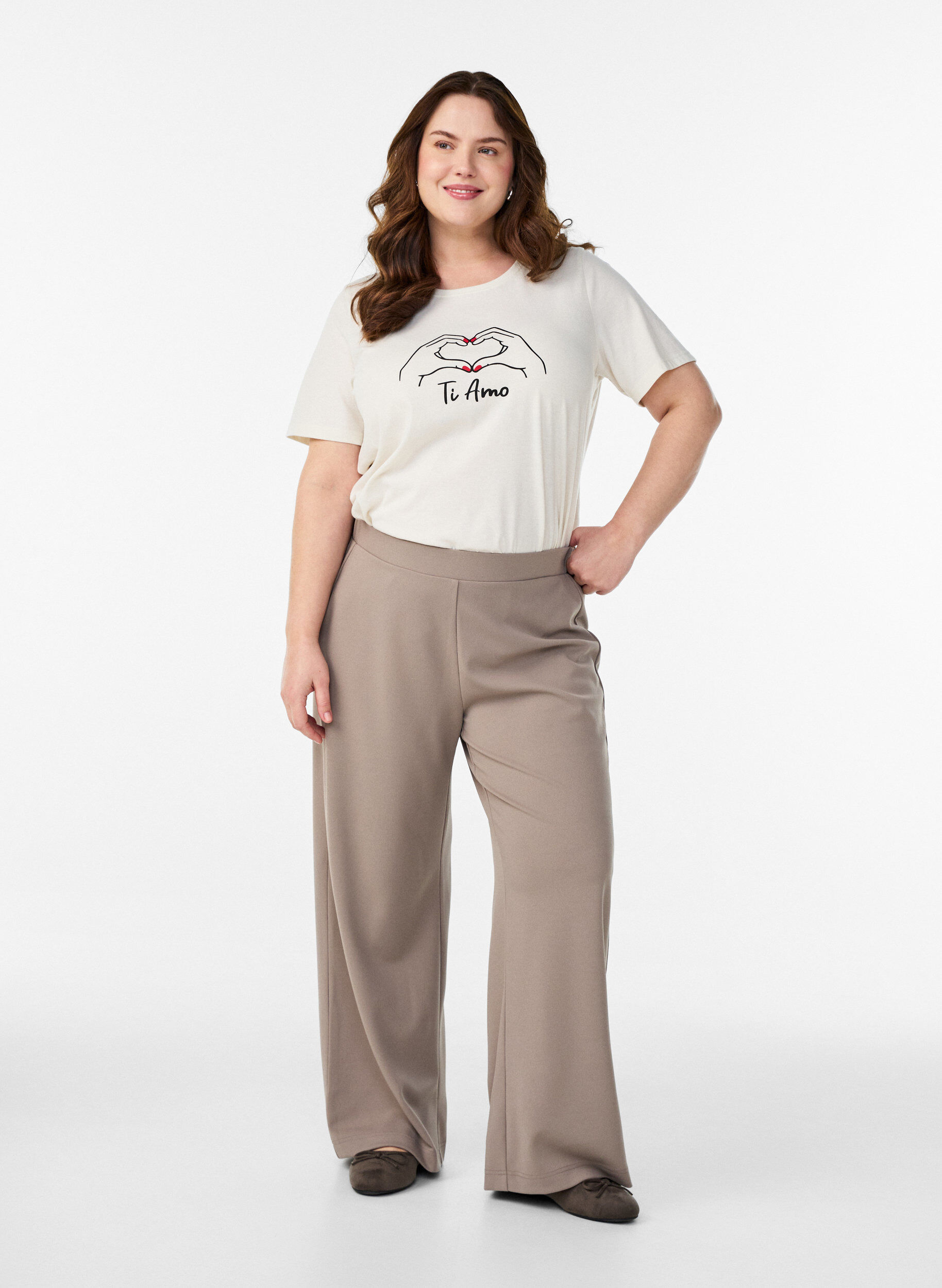 Zizzifashion T-shirt with motif, White, Model image number 1