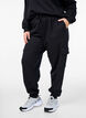 Cargo pants in soft sweat material, Black, Model image number 2