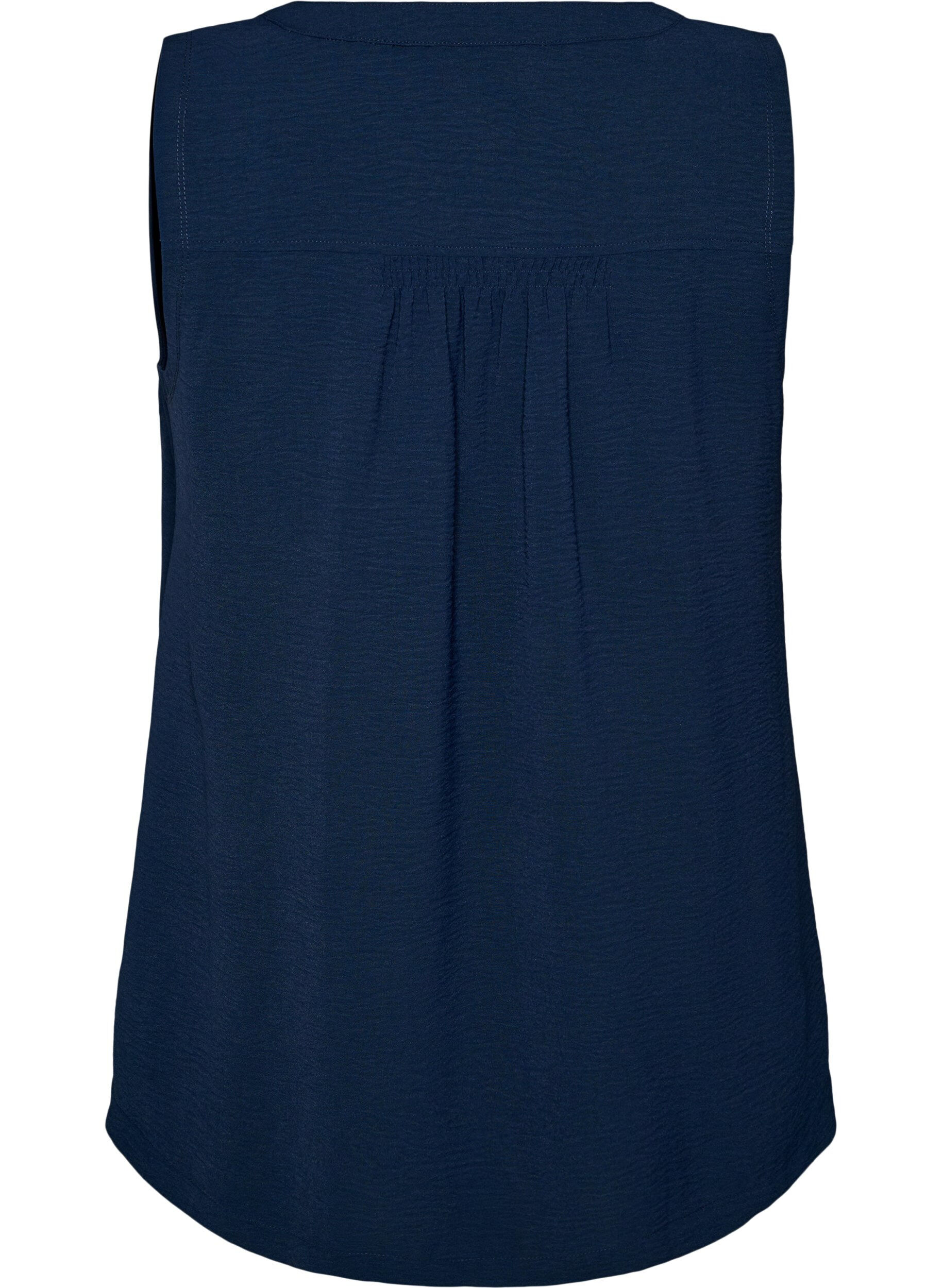 Zizzifashion Sleeveless top with wrinkle details, Blue, Packshot image number 1