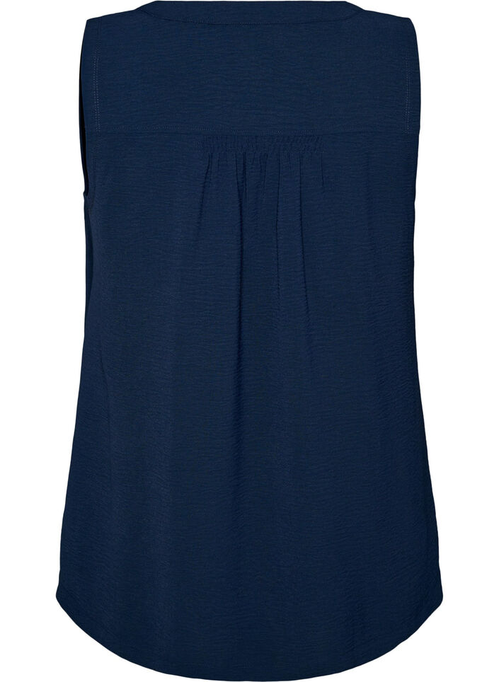 Sleeveless top with wrinkle details, Blue, Packshot image number 1
