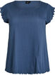 Organic cotton pyjama top with cap sleeves, Blue, Packshot image number 0