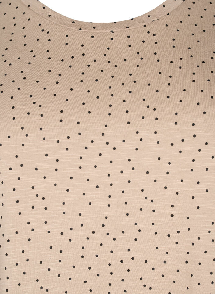 Organic cotton T-shirt with dots	, Beige, Packshot image number 2