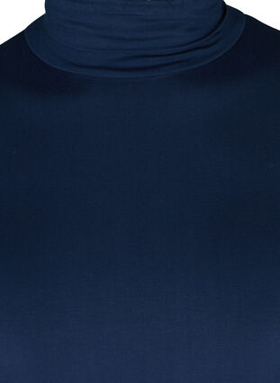 Close-fitting viscose blouse with a high neck, Night Sky, Packshot image number 2