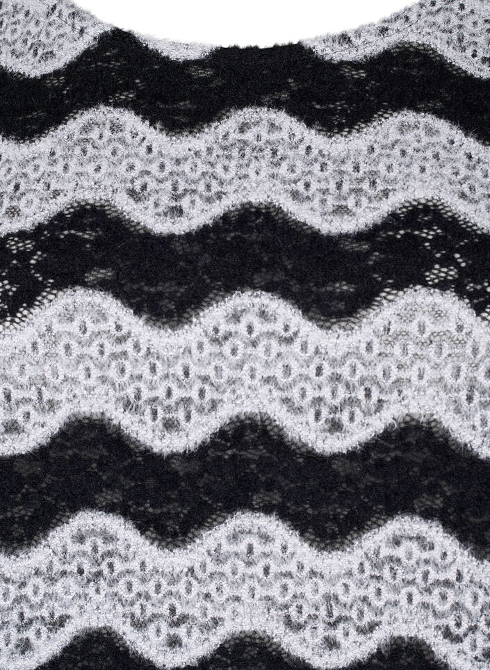 Knitted blouse with a wave pattern, Black Stripe, Packshot image number 2