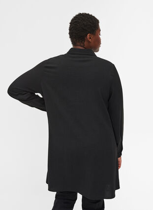 Long-sleeved tunic with lace details, Black, Model image number 1