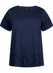 T-shirt in cotton with embroidery anglaise, Navy Blazer, Packshot image number 0