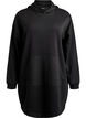 Short hoodie dress with a kangaroo pocket, Black, Packshot image number 0