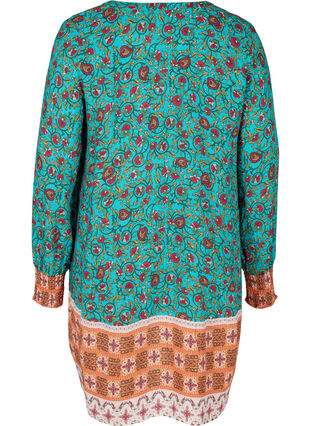 Viscose shirt with print and v-neck, Indian Paisley AOP, Packshot image number 1